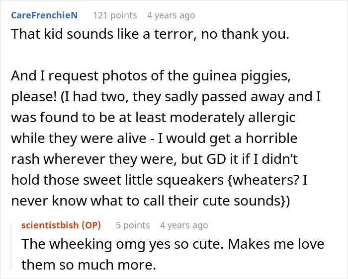 Screenshot of an online discussion about a neighbor refusing to babysit an undisciplined kid causing conflict with the kid&rsquo;s mom.