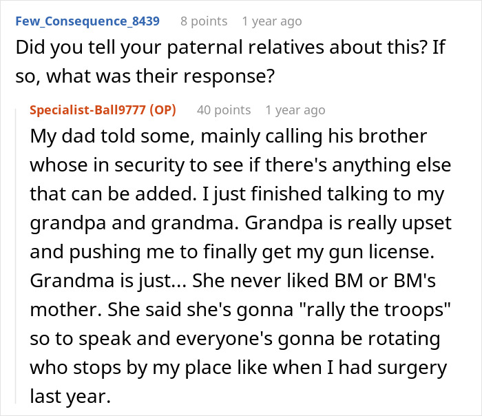 Screenshot of an online forum conversation about family conflict involving a woman’s half-sister showing up after 17 years. Screenshot of an online forum conversation about family conflict involving a woman’s half-sister showing up after 17 years.