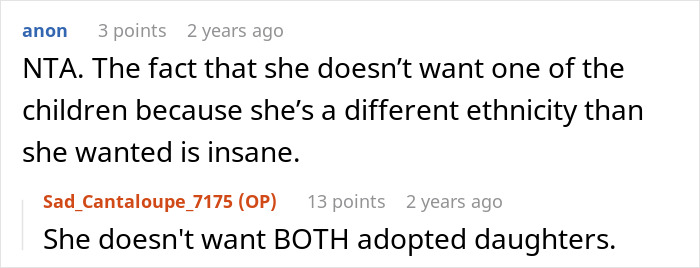 Screenshot of an online discussion about a mom trying to offload adopted kids during divorce and CPS involvement.