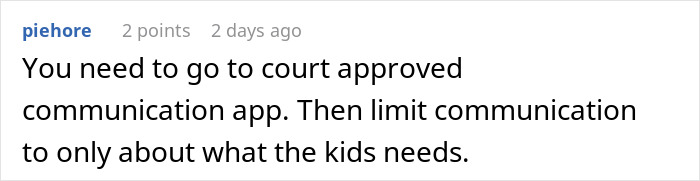 Comment on online forum discussing legal consequences for man labeled a deadbeat dad after refusing wife's request.