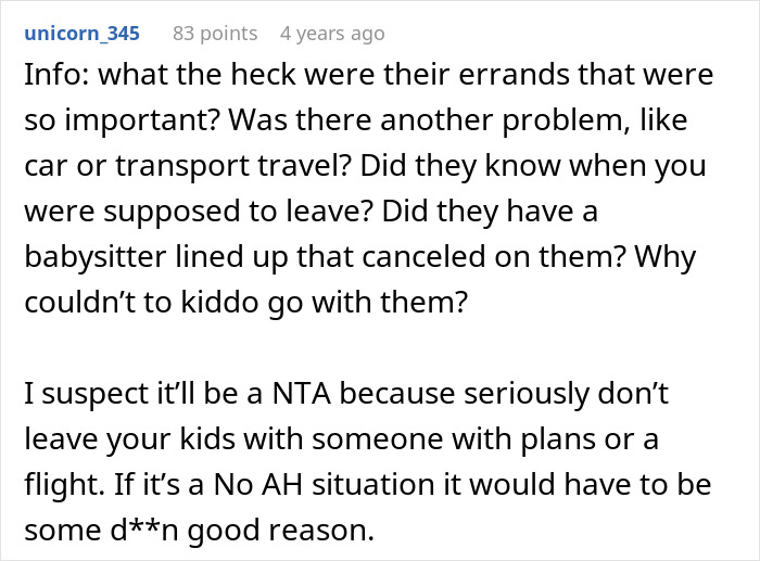 Woman misses flight babysitting niece, discussing compensation issues with parents in a heated online conversation. - 15