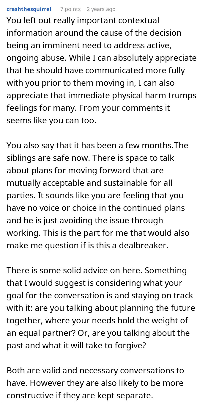 Online discussion about husband&rsquo;s sudden decision to move in disabled siblings causing marriage doubts and challenges.