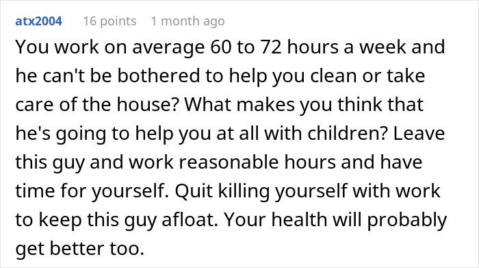 Comment discussing a husband demanding a child and marriage opening, with the wife considering divorce instead. - 41