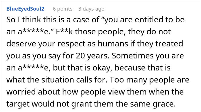 Comment expressing frustration about disrespect in relationships after years, relating to kids going no-contact with dad.