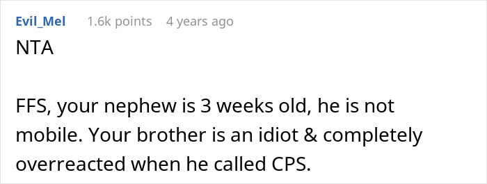 Screenshot of a forum comment discussing CPS visit after brother reports unsafe loft, with sibling defending the woman involved. - 15