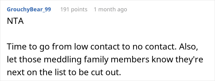 Screenshot of an online comment advising to cut contact with parents who favor adopted kids over bio son. - 34