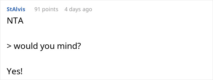 Screenshot of an online discussion about SIL lounging on the couch while BIL runs after her kid, tension in arrangement noted.