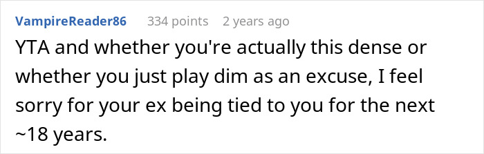 Screenshot of a forum comment discussing a man’s baby shower that upset his pregnant ex and accusations of mocking her experience. - 20