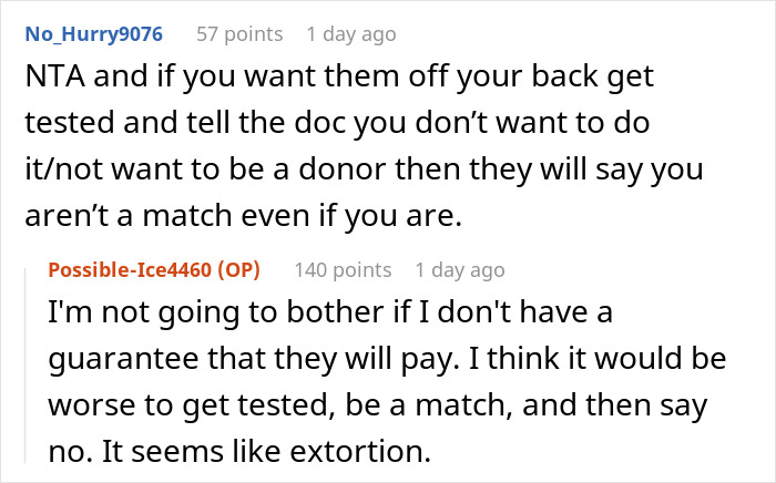 Screenshot of an online discussion about parents and kid care, focusing on parenting concerns and medical testing advice.