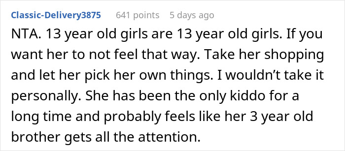 Text post discussing a mom investing more effort into her son's room than her step-daughter’s, highlighting family dynamics. - 20