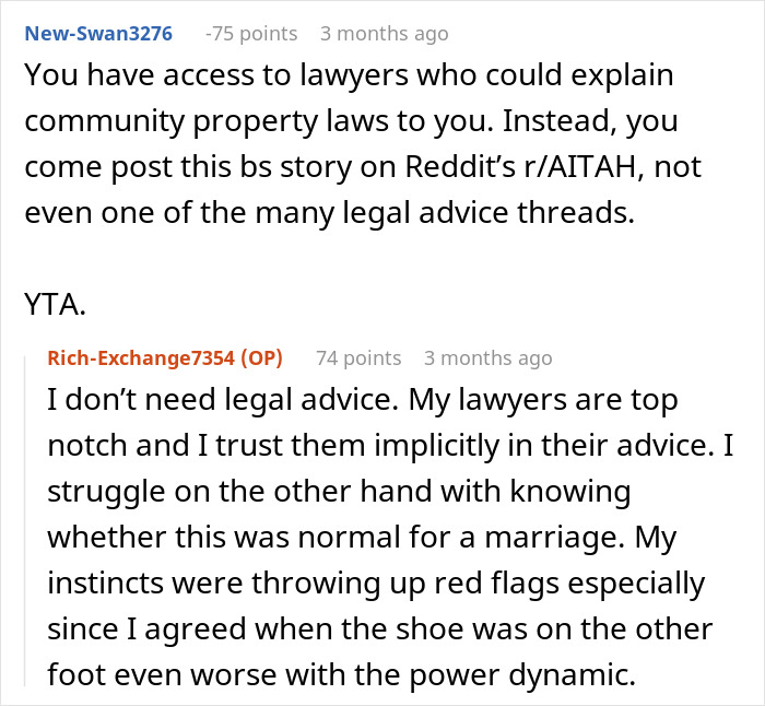 Reddit conversation about prenup demand and changing opinion after woman secures 7-figure insurance in relationship dispute.