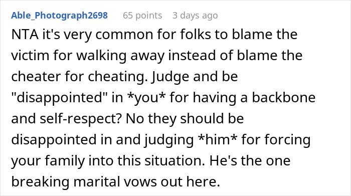 Comment discussing MIL left shocked after woman calls her out for teaching her son cheating is okay and calls her cruel monster