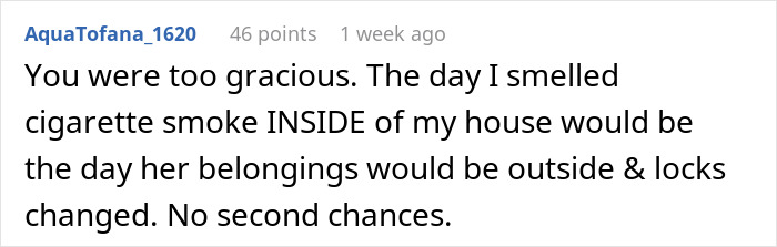 Comment about woman creating a mess in SIL’s home and facing unexpected reality check shared in online discussion. - 20