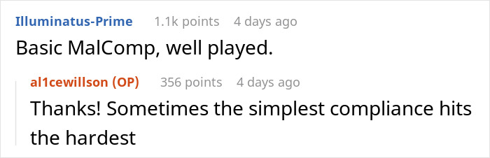 Screenshot of an online conversation showing a new supervisor facing backlash after her stick to the script order.