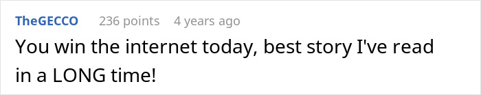 Screenshot of an online comment praising a story about a hotel employee exposing a guest&rsquo;s cheating gold digger boyfriend.