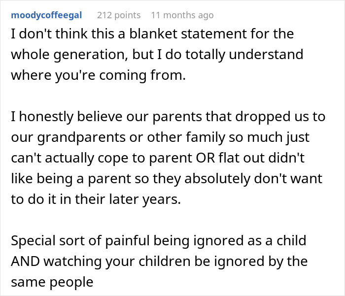 Comment discussing parenting challenges and mixed reactions about how modern parents handle their roles today. Comment discussing parenting challenges and mixed reactions about how modern parents handle their roles today.