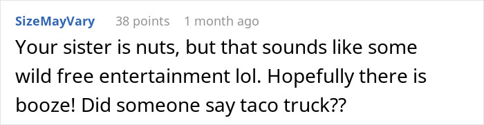 Screenshot of a comment discussing a guy skipping his sister&rsquo;s re-birth party due to discomfort watching the event.