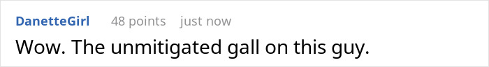 Screenshot of an online comment expressing surprise about a man’s boldness in a story about co-parenting a secret child. Screenshot of an online comment expressing surprise about a man’s boldness in a story about co-parenting a secret child.