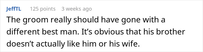Comment on a groom&rsquo;s choice in bride compared to an IKEA shopping trip, wedding guests reacting with shock.
