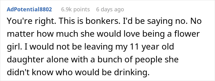 Screenshot of a forum comment expressing shock at a woman asked to lend her daughter for a wedding. - 12