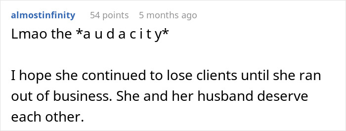 Screenshot of a social media comment criticizing a bride for telling MOH bestie to lose 30 pounds before wedding. Screenshot of a social media comment criticizing a bride for telling MOH bestie to lose 30 pounds before wedding.