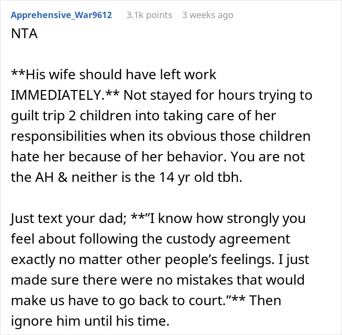 Screenshot of a Reddit comment discussing a teen refusing to babysit and leaving a 5-year-old alone for hours. - 21