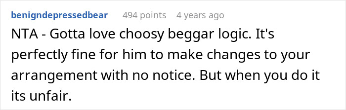Screenshot of a Reddit comment discussing unfair babysitting arrangements after unexpected kids show up. - 20