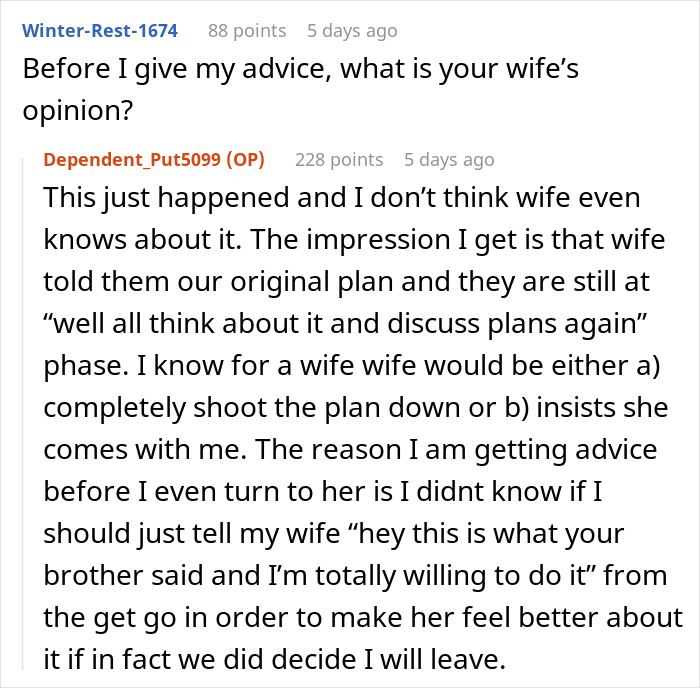 Man discussing advice about buying wife’s childhood home while her brother demands he move out for family reasons. - 25