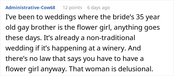 Comment about woman too stunned to answer acquaintance’s request to lend daughter for wedding, discussing non-traditional weddings. - 33