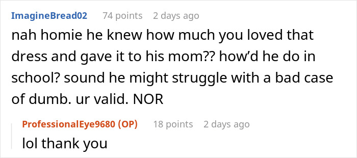 Text conversation about a jerk boyfriend who buys his girlfriend’s dream gift for someone else, sparking debate. - 22