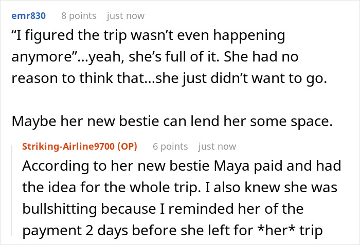 Online forum discussion about a lady ditching her bestie for a wannabe influencer and conflict over studio use for a party.