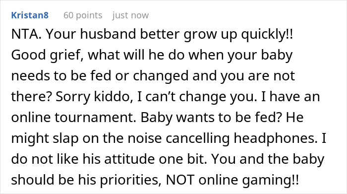 User expressing frustration as husband prioritizes video games over doctors’ visits with pregnant wife and baby care. User expressing frustration as husband prioritizes video games over doctors’ visits with pregnant wife and baby care.