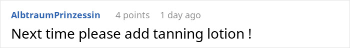 User comment on social media mentioning adding tanning lotion, related to aunt treating niece’s makeup like Sephora discussion. - 27