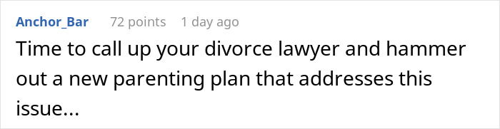 Comment about parenting plans and concerns over an 8-year-old spending the night at mom's boyfriend's house.