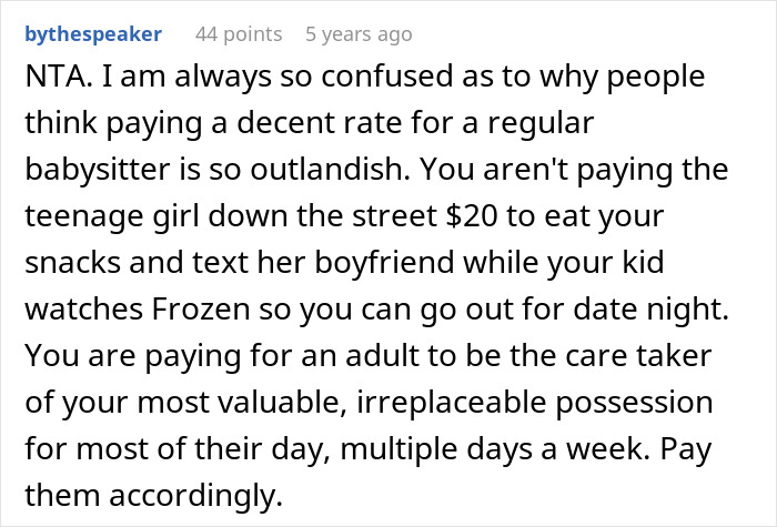 Text post from a user discussing upset friend refusing to pay more after winning the lottery and deciding to stop babysitting. - 23