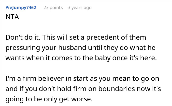 Screenshot of an online comment discussing traditional parents pressuring daughter-in-law about unborn grandchild's gender. - 24