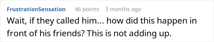 Screenshot of a social media comment questioning how a boyfriend’s confrontation happened in front of his friends. - 24