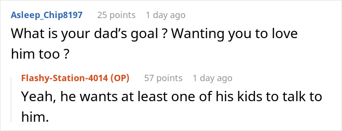 Reddit conversation about a dad wanting daughter to accept stepmom and issues with his kids avoiding him. - 19