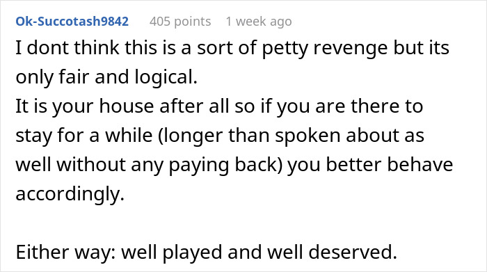 Reddit comment discussing consequences after woman creates a mess in SIL’s home and faces a reality check. - 15