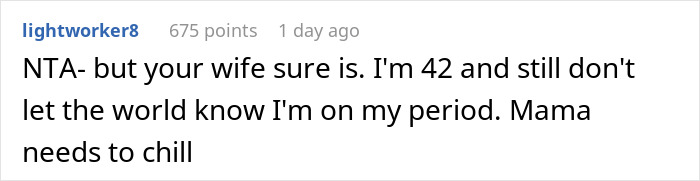 Screenshot of a forum comment discussing a mom wanting to give her 12-year-old daughter a menstruation celebration. - 30