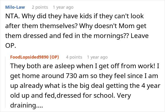 Reddit conversation where a 20-year-old expresses frustration about responsibility for half-siblings and deciding to move out.