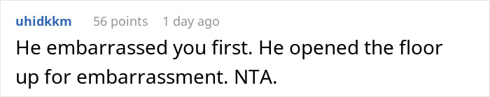 Screenshot of a husband jokes wife about being trapped by baby in front of friends with a brutal reality check reply.