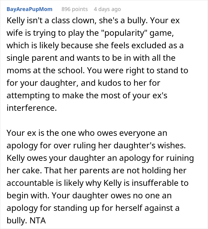 Comment discussing a mom inviting an unwanted guest to daughter’s party and the aftermath apology demands. Comment discussing a mom inviting an unwanted guest to daughter’s party and the aftermath apology demands.
