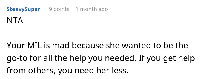 Screenshot of a user comment discussing a woman battling cancer asking for help and criticism from her MIL calling it tacky and dramatic. - 25