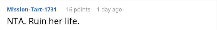 Comment saying NTA and Ruin her life in a plain white background, highlighting a misunderstanding between co-parents that led to CPS involvement.