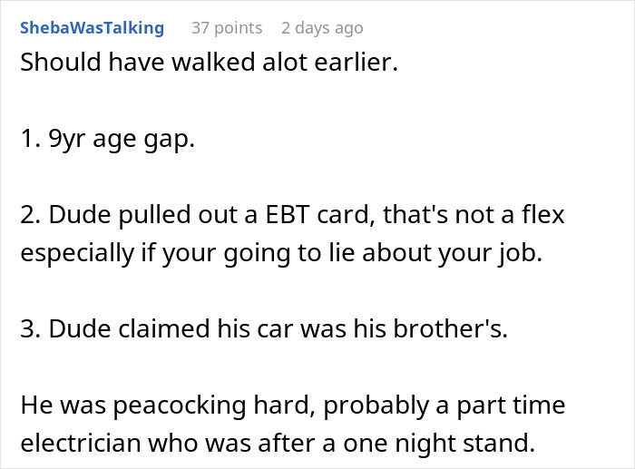 Comment on a dating mishap where the man insults his date and ends up on the side of the road. Comment on a dating mishap where the man insults his date and ends up on the side of the road.