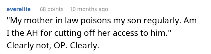 Comment discussing a woman replacing mother-in-law as caregiver after allergy incidents, facing family backlash and threats.