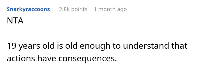 Screenshot of a forum comment discussing woman refusing to replace nephew&rsquo;s jacket ruined by dog accident.