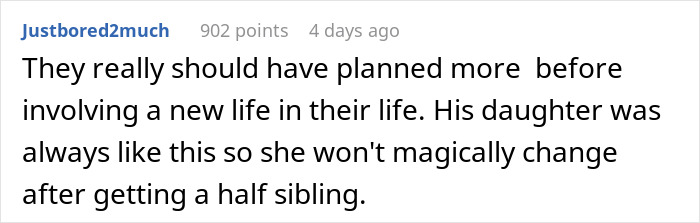 Screenshot of a comment discussing family issues related to a teen forging texts to sabotage dad's relationship.