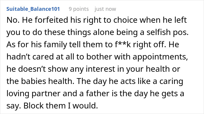 Screenshot of an online comment discussing a guy choosing video games over doctors’ visits with his pregnant wife. Screenshot of an online comment discussing a guy choosing video games over doctors’ visits with his pregnant wife.